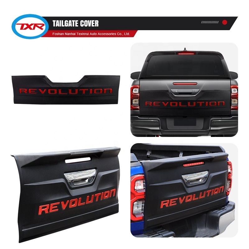 Rear Wing Spoiler Tailgate Cover Lamp Cover with LED other exterior accessories for Toyota Hilux 2021- Revo Rocco 2015-