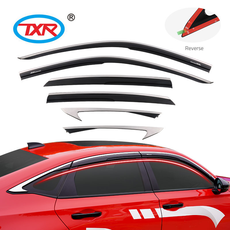 Pluggable Rain Deflector  side window deflectors in-window channel rain guards Sun Rain Guards  Wind Deflector for honda  Civic