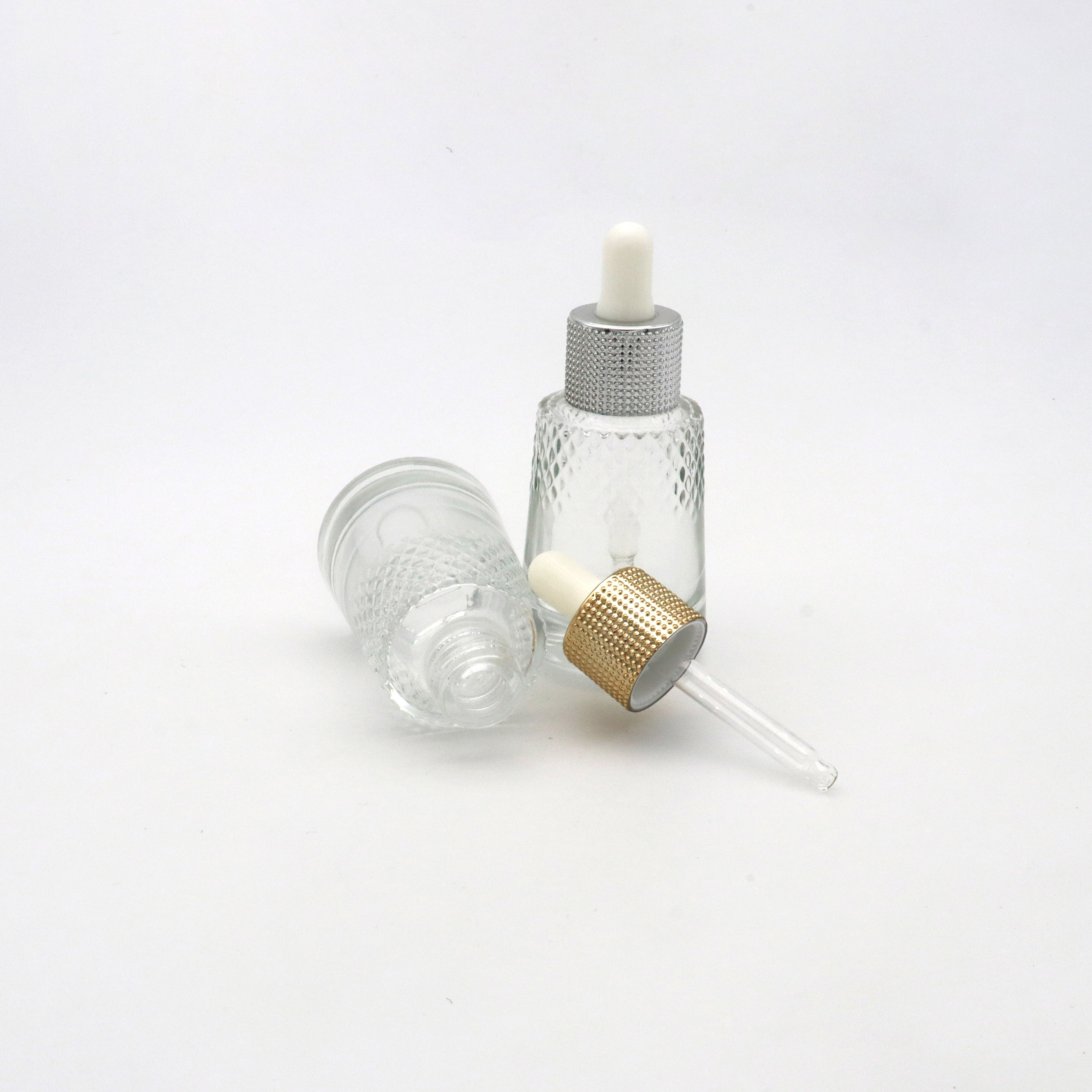 Transparent pineapple shape Essence Bottle 30ml glass dropper skin care essence bottle Cosmetic packaging glass bottle