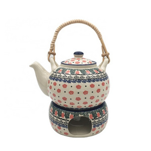 Wholesale Poland style handmade drinkware tea set ceramic teapot warmer