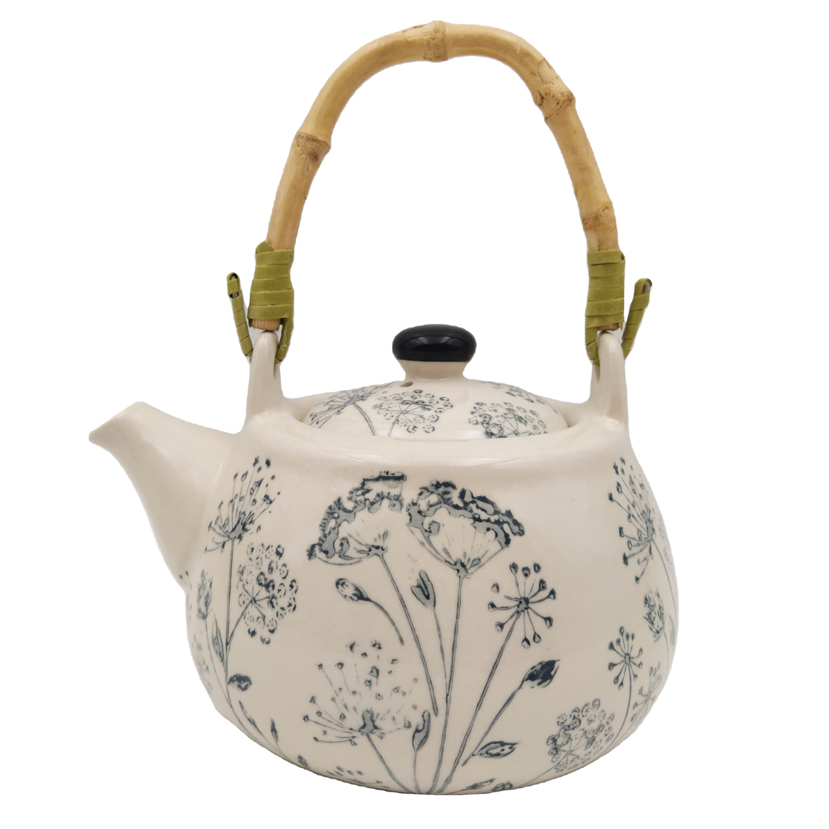 Wholesale custom handmade coffee tea teapot with handle tea kettle for gift ceramic teapot