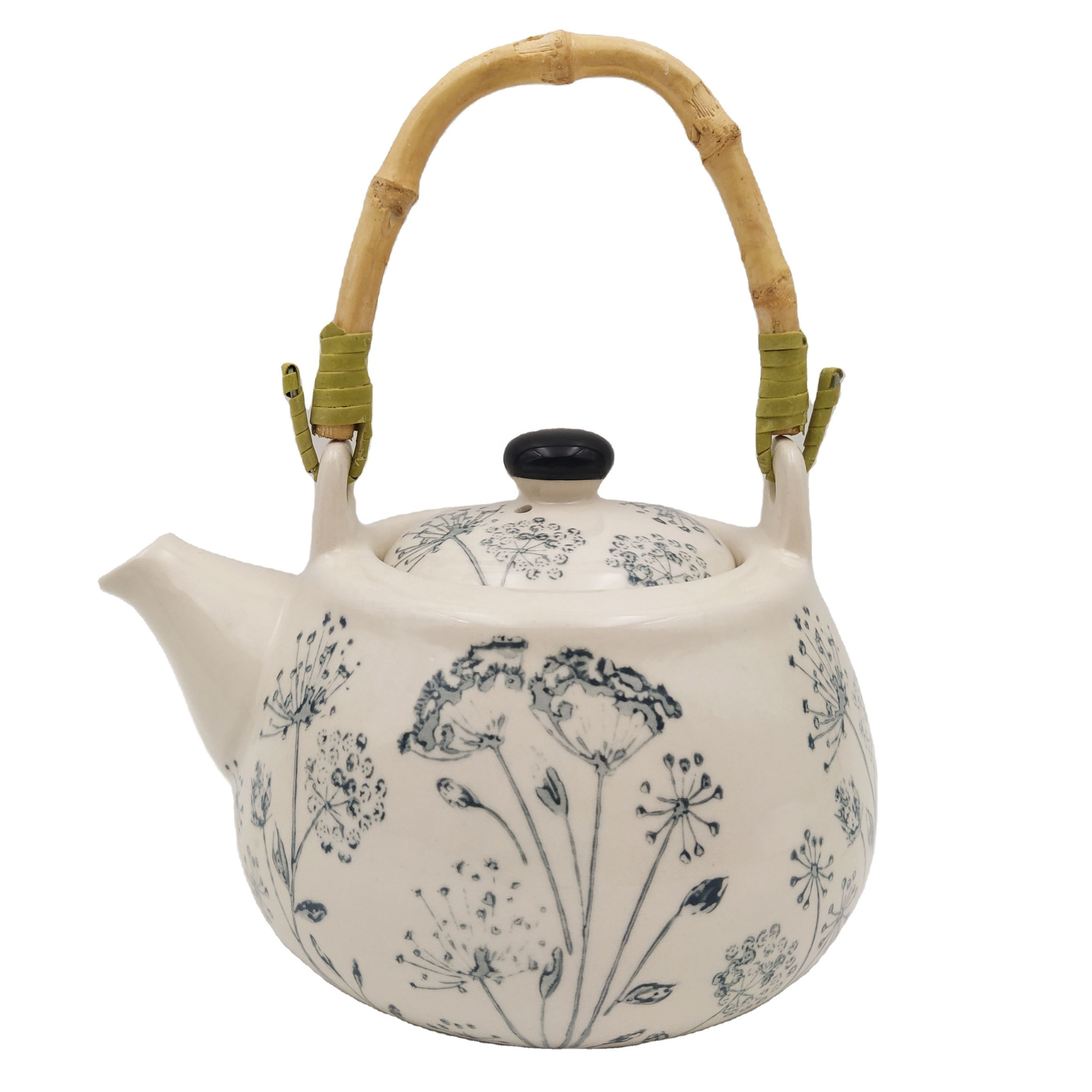 Wholesale custom handmade coffee tea teapot with handle tea kettle for gift ceramic teapot