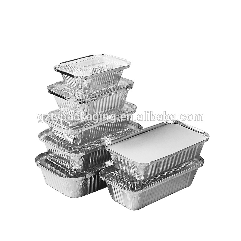 disposable carryout aluminum foil lunch boxes heat resistant food containers with lid