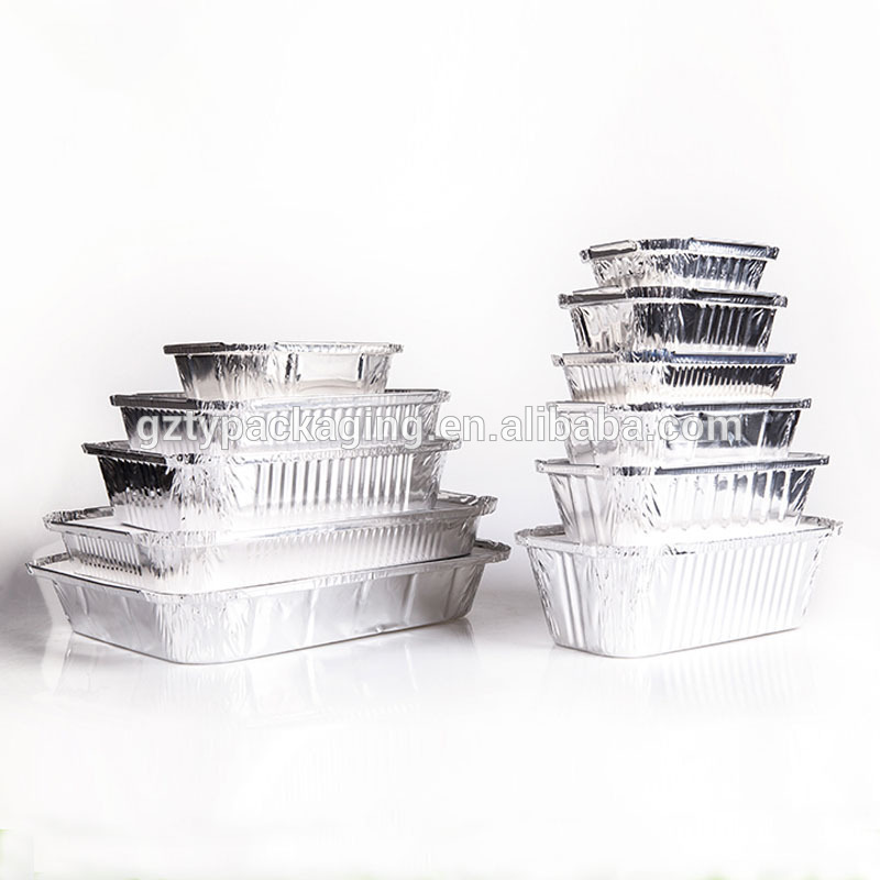 disposable carryout aluminum foil lunch boxes heat resistant food containers with lid