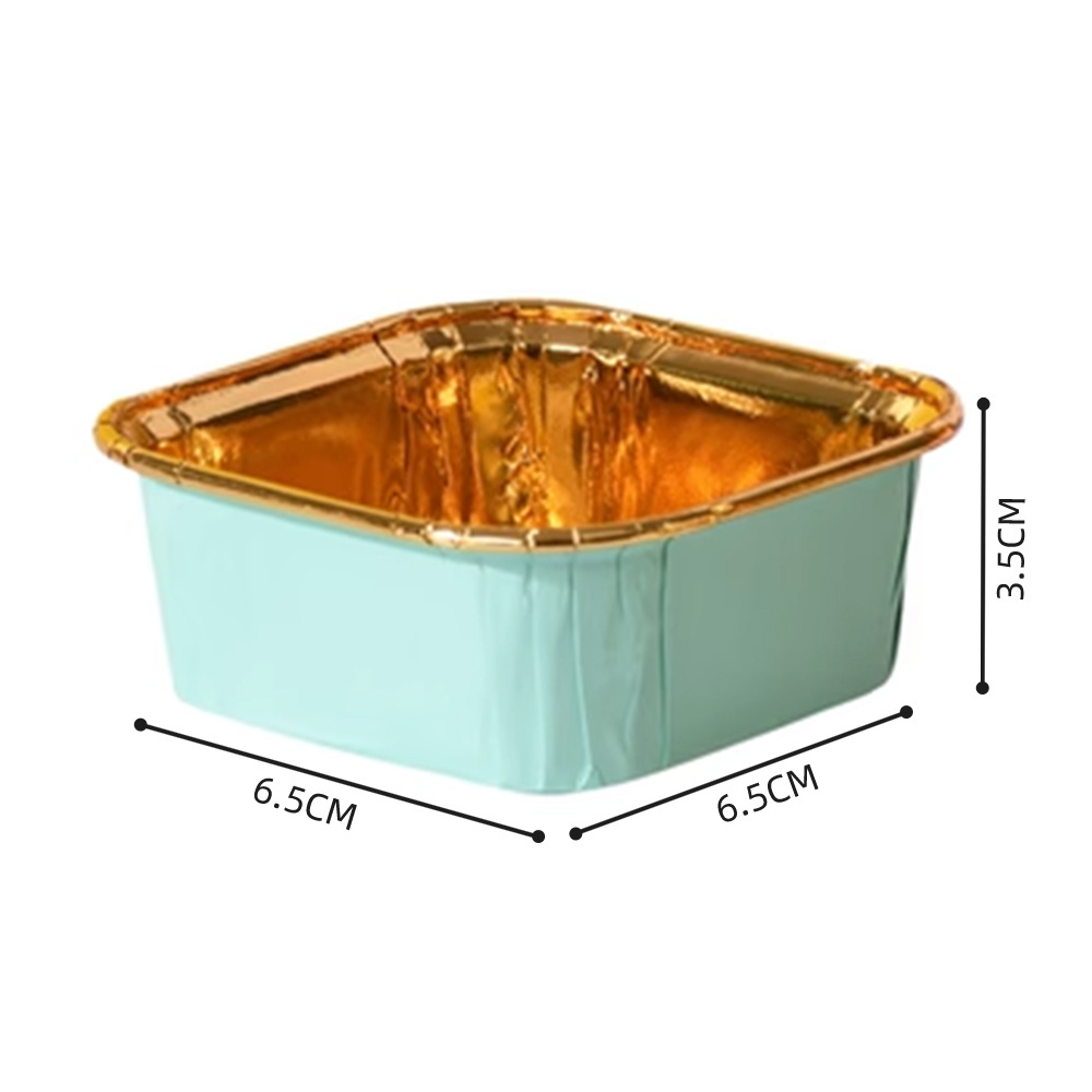 2023 New Product Square Rectangular Oval Shape Baking Liner Mould Food Grade Aluminum Foil Paper Rolled Cup