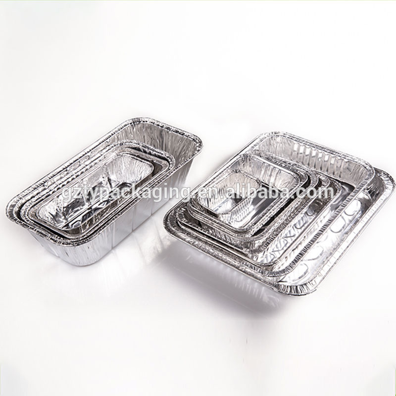 disposable carryout aluminum foil lunch boxes heat resistant food containers with lid