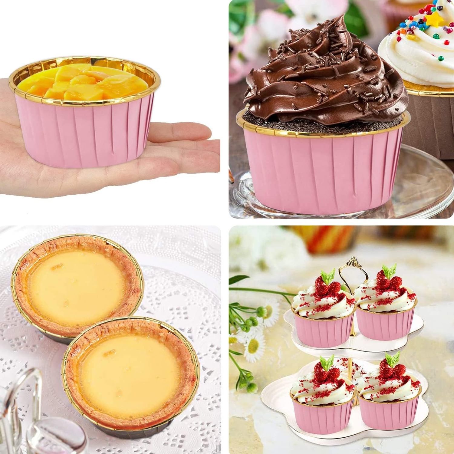 Disposable Square Round Rectangle Cupcake Muffin Liner Aluminum Foil Cake Paper Baking Cup For Party