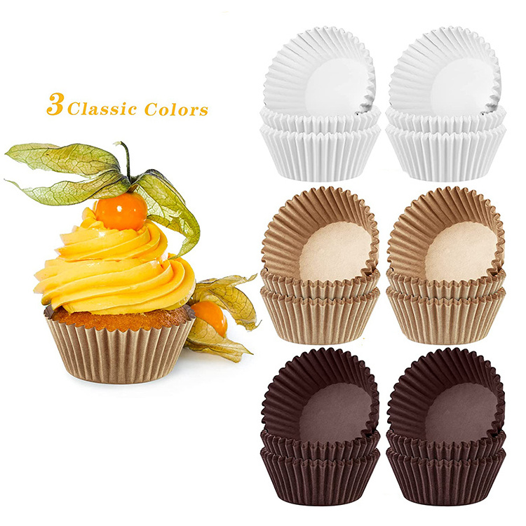 Black And Brown 1000pcs/shrink pack Custom Size Logo Oven-safe Greaseproof Cupcake Liners Muffin Wrappers Paper Baking Cups