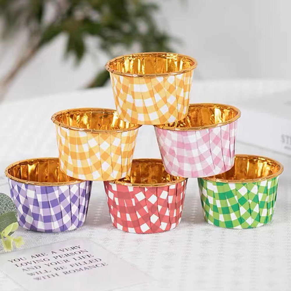 Bakery Supply Disposable Metallic Baking Cupcake Liners Standard Paper Aluminum Foil Paper Cupcake Cups