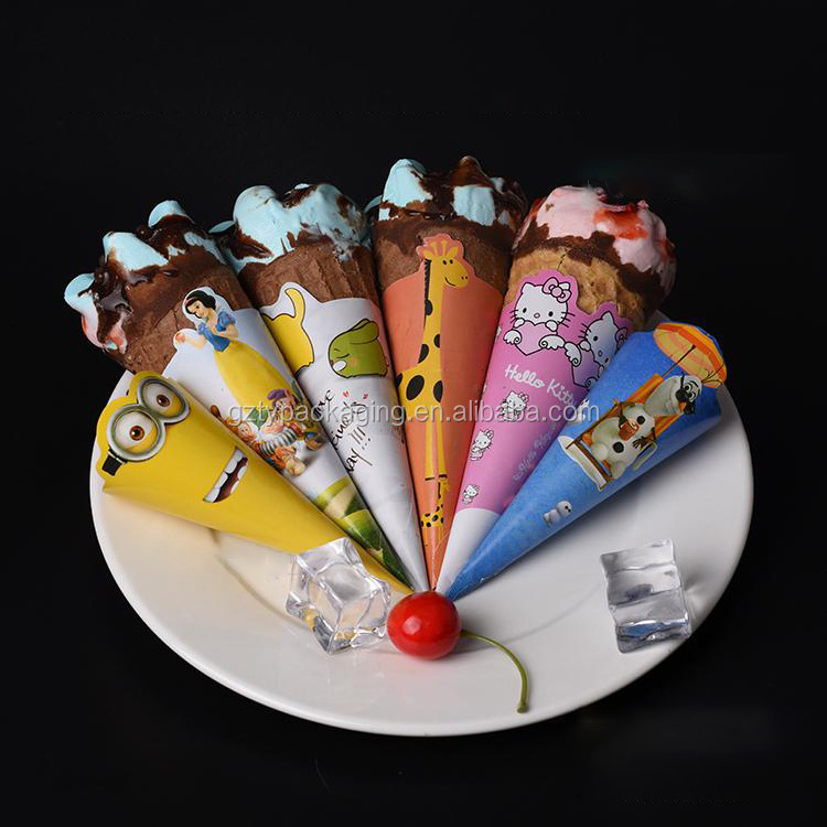 Wrapping Ice Cream Paper Cone With Coated White Paper