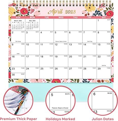 Custom Printing 365 Day 2023 2024 Desk Calendar Standing Flip with Thick Paper Memo Pages Twin Wire Binding Unruled Blocks