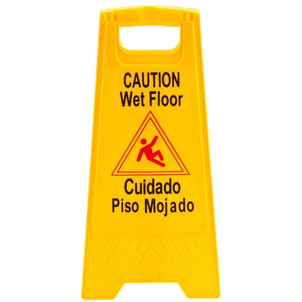 Wet Floor Sign  Comfortable Hand Protection Upgrade Bilingual Warning Signs Yellow Collapsible Commercial Caution Wet Floor Sign