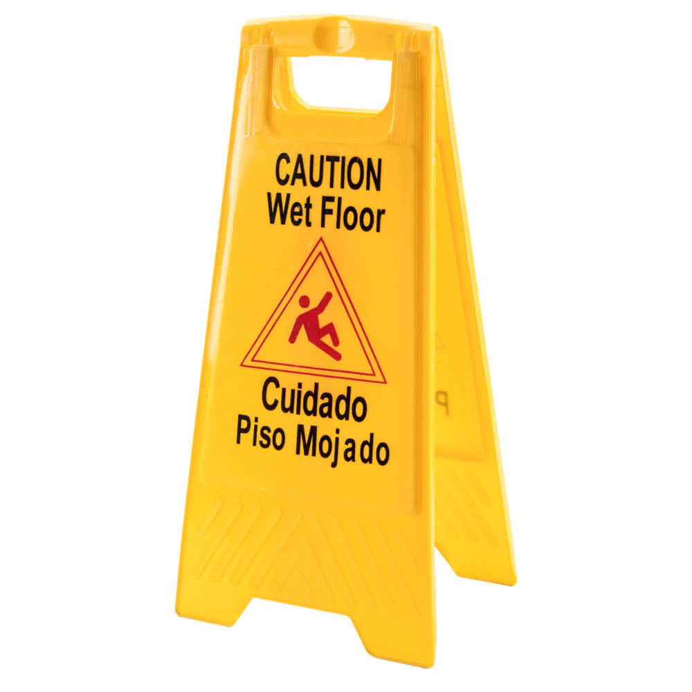 Wet Floor Sign  Comfortable Hand Protection Upgrade Bilingual Warning Signs Yellow Collapsible Commercial Caution Wet Floor Sign