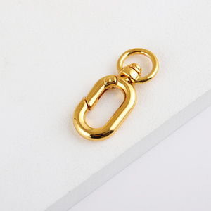 Wholesale alloy hardware accessories Metal O ring Lobster rotating bag hook for handbags