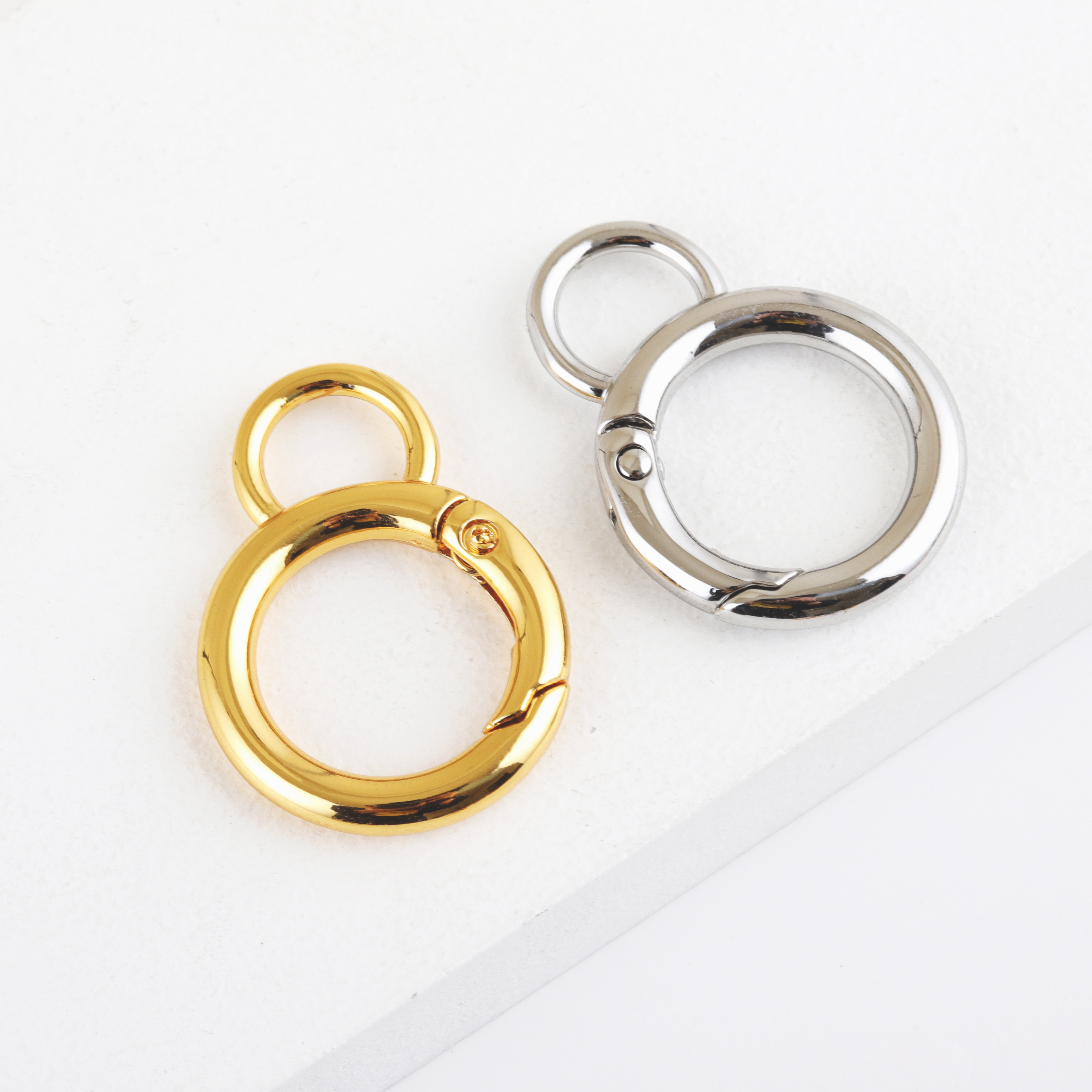 Hardware hook keychain ring bag Gold spring spiral zinc alloy bag hook for handbag