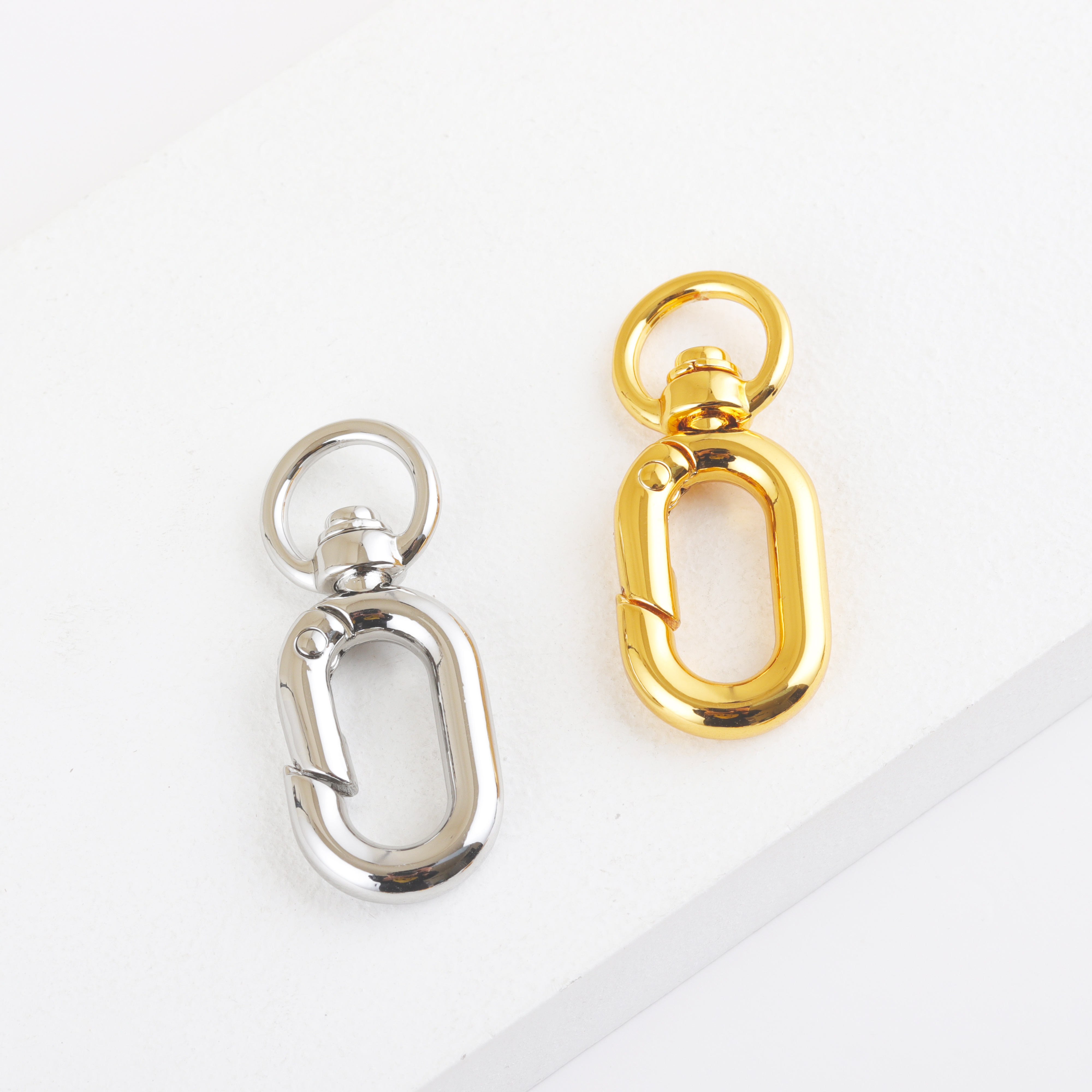 Hardware hook keychain ring bag Gold spring spiral zinc alloy bag hook for handbag