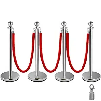 decorative cord retractable stand red carpet poles gold queue stand rope car show concrete stanchion barriers