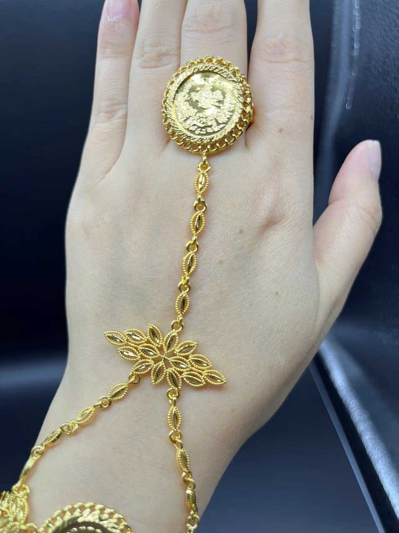 2023 popular 24K gold plated bracelet tassel simple items creative hollow stainless steel jewelry for women and men