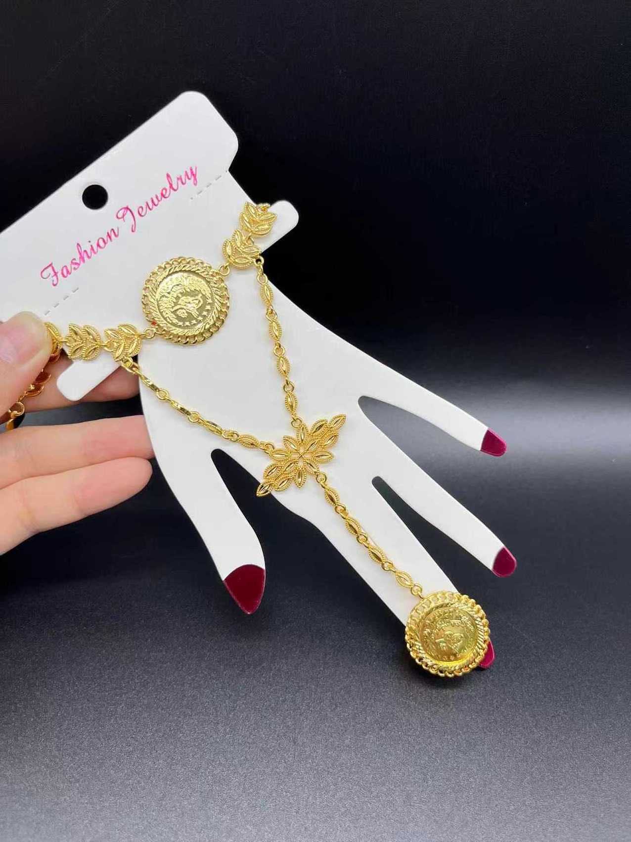 2023 popular 24K gold plated bracelet tassel simple items creative hollow stainless steel jewelry for women and men