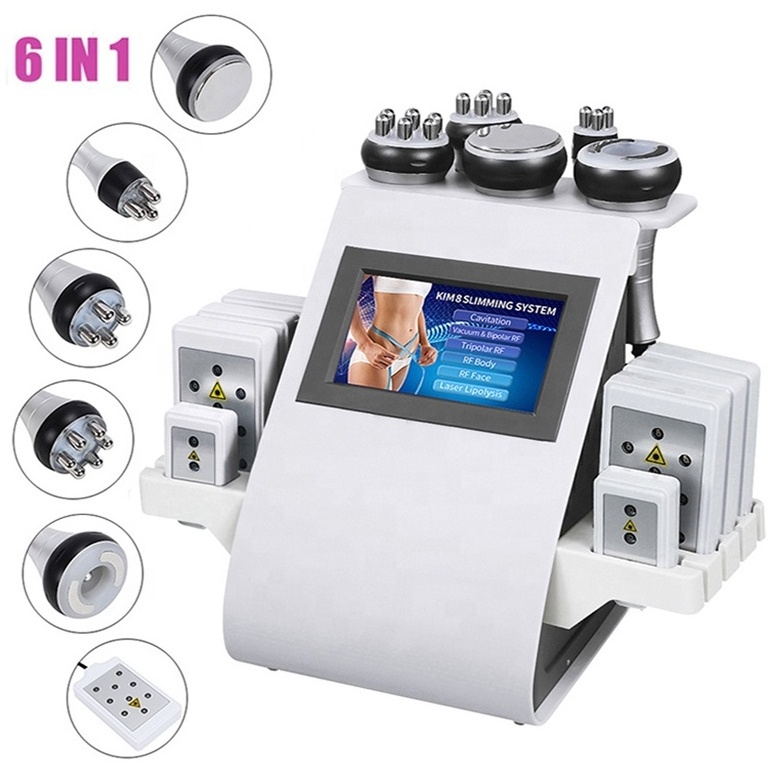 RF Lipo Maquina Ultrasonido Cavit Lipomax Maquin 40k Kavitasyon Kim 8 Slimming System Slimming Machine 6 En 1 Vacuum Cavitation