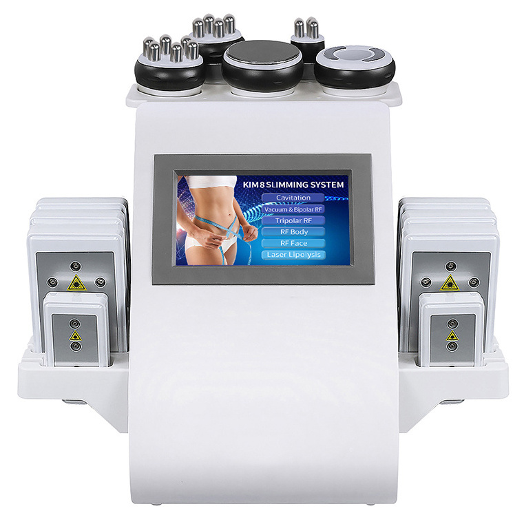 RF Lipo Maquina Ultrasonido Cavit Lipomax Maquin 40k Kavitasyon Kim 8 Slimming System Slimming Machine 6 En 1 Vacuum Cavitation