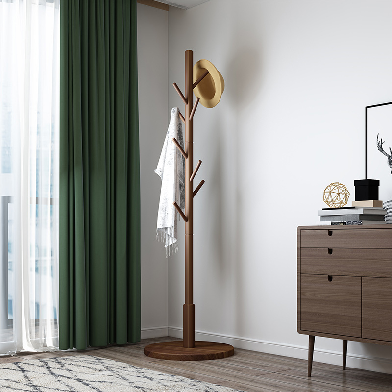 Wholesale coat rack floor standing clothes rack bedroom living room multifunctional beech wood coat rack