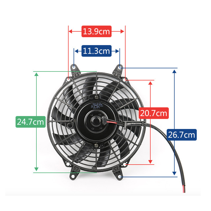 Replace universal 12v 24V car truck bus air condition 8 inch 10Inch 12inch 14inch motor condenser fan  for air cooling system