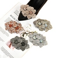 sandal hot fix flower shape rhinestone shoe's patch decoration  accessories stone shoe buckle clip for hign heel woman's shoe