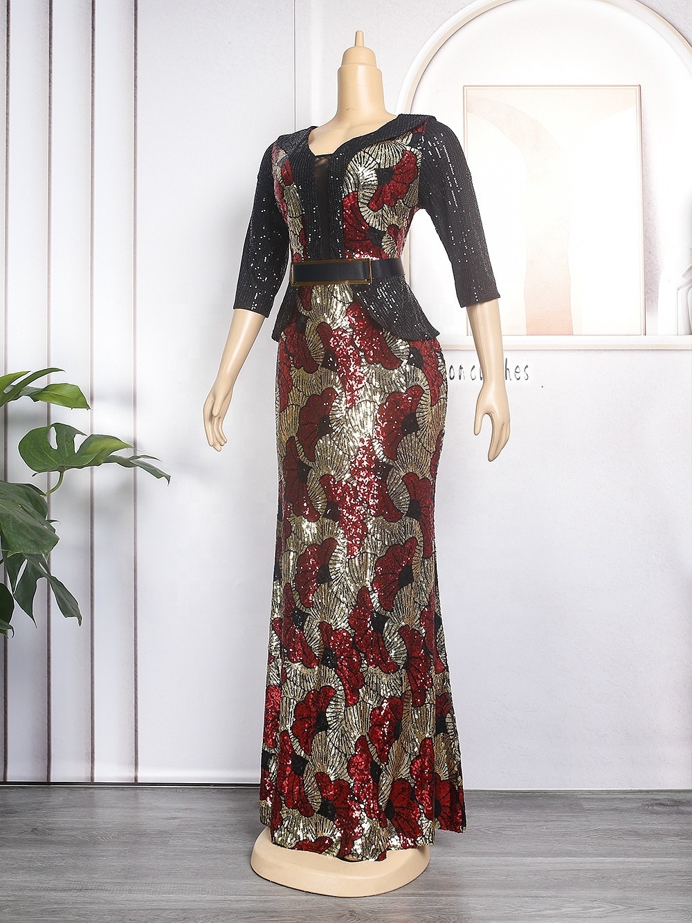 elegant african evening dresses Yellow Beaded Mermaid Evening Dresses, Prom Dresses, SP658 main image 1