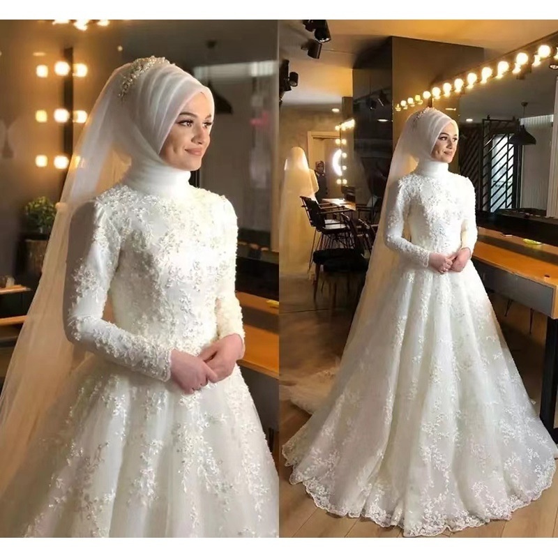 arab muslim wedding dress wedding gown muslim wedding dress with hijab muslim dress