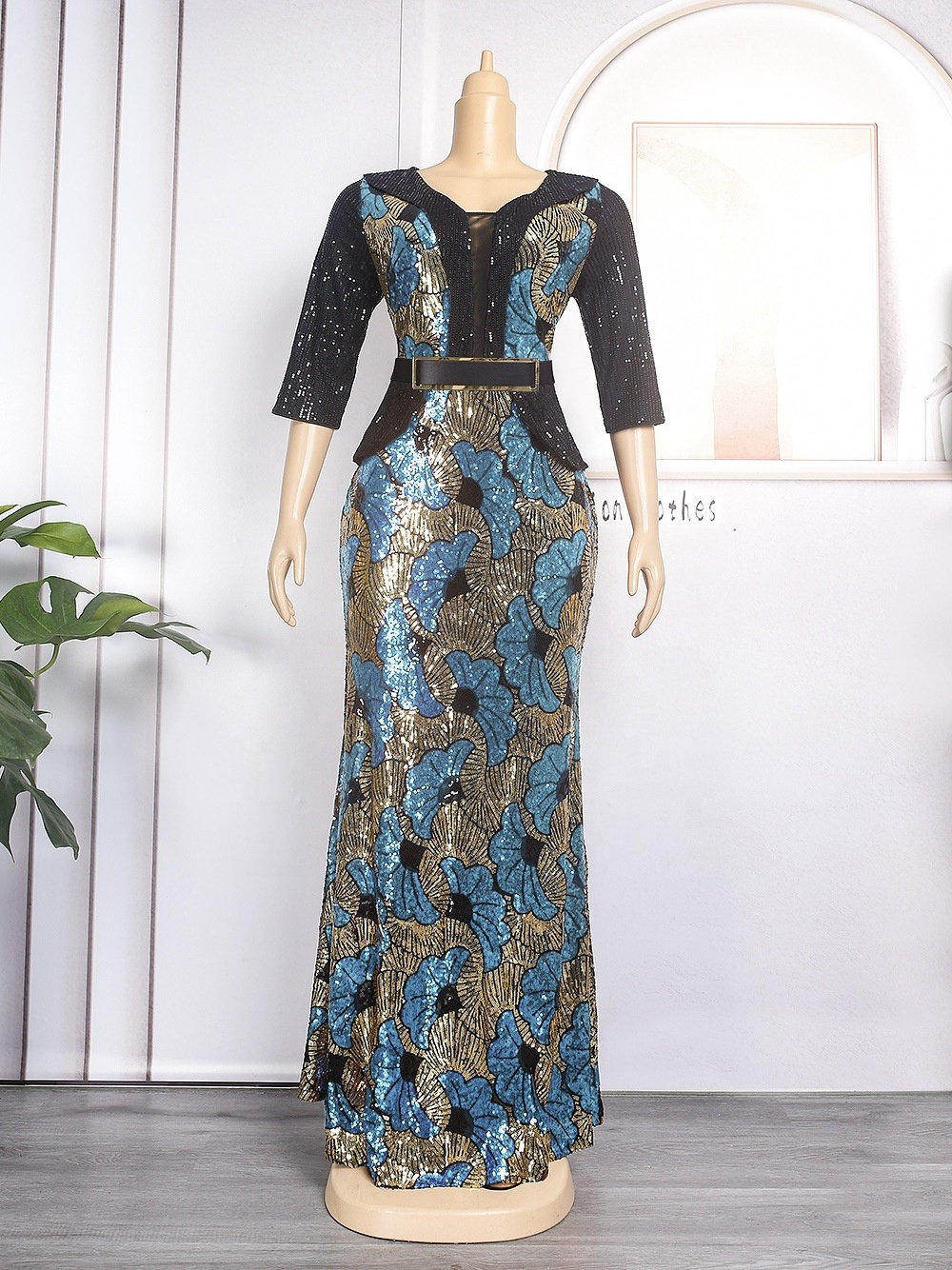 new arrival elegant african dresses women evening african dinner dresses turkish sequin dress