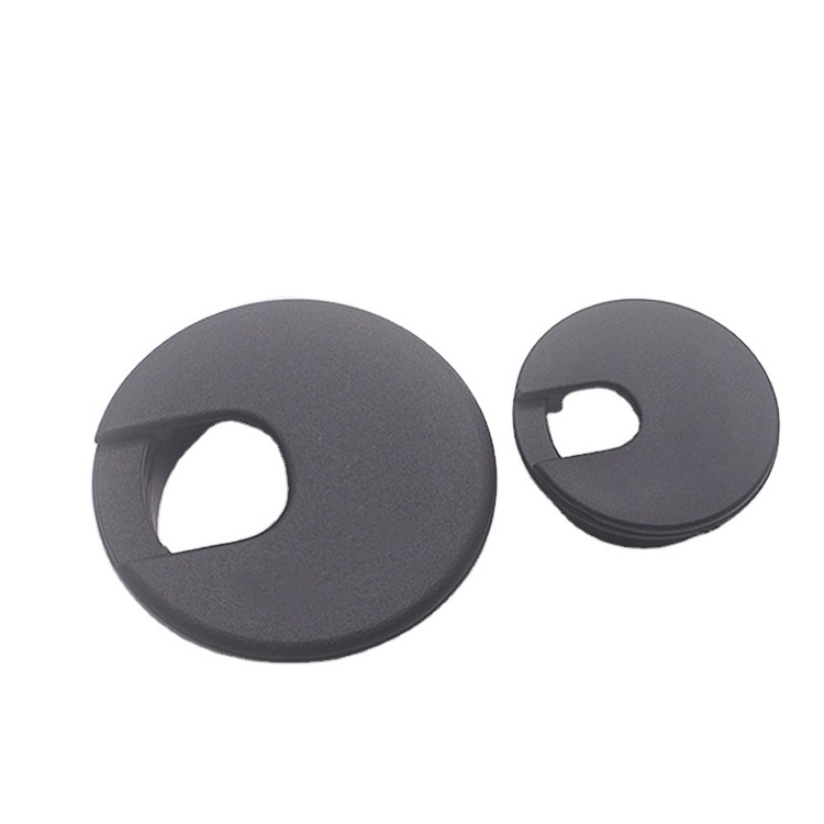 1.4 / 2 Inch Round Computer Desk Table Port Wire Cable Cord Organizer Hole Cover Grommet Office Black Desk Cable Grommet