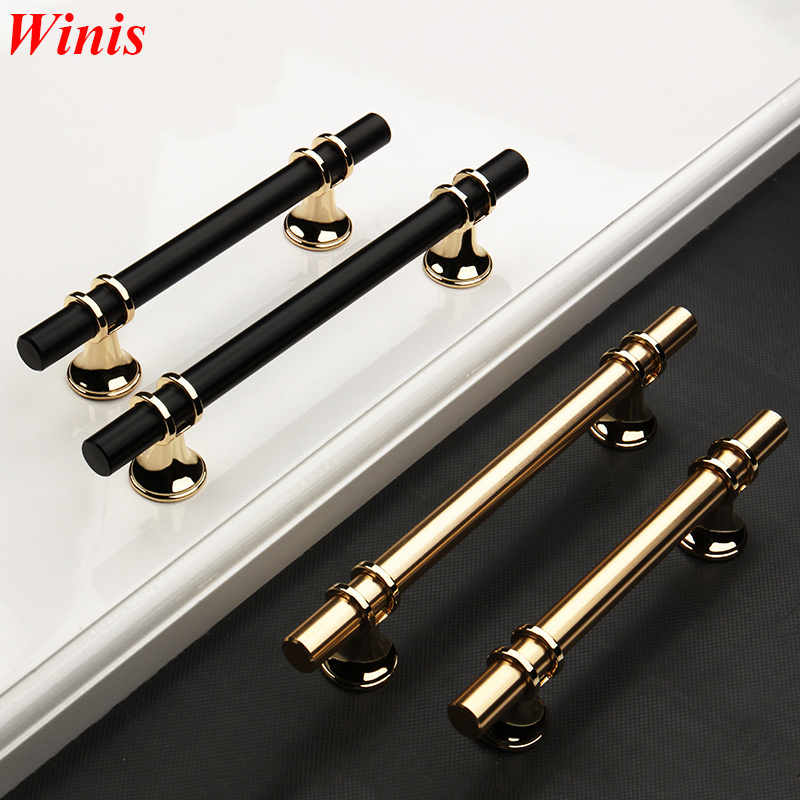 Popular Cabinet Pulls Kitchen Drawer Cabinet Handles Stainless Steel Matte Black Gold Contemporary Luxury Bedroom Furniture