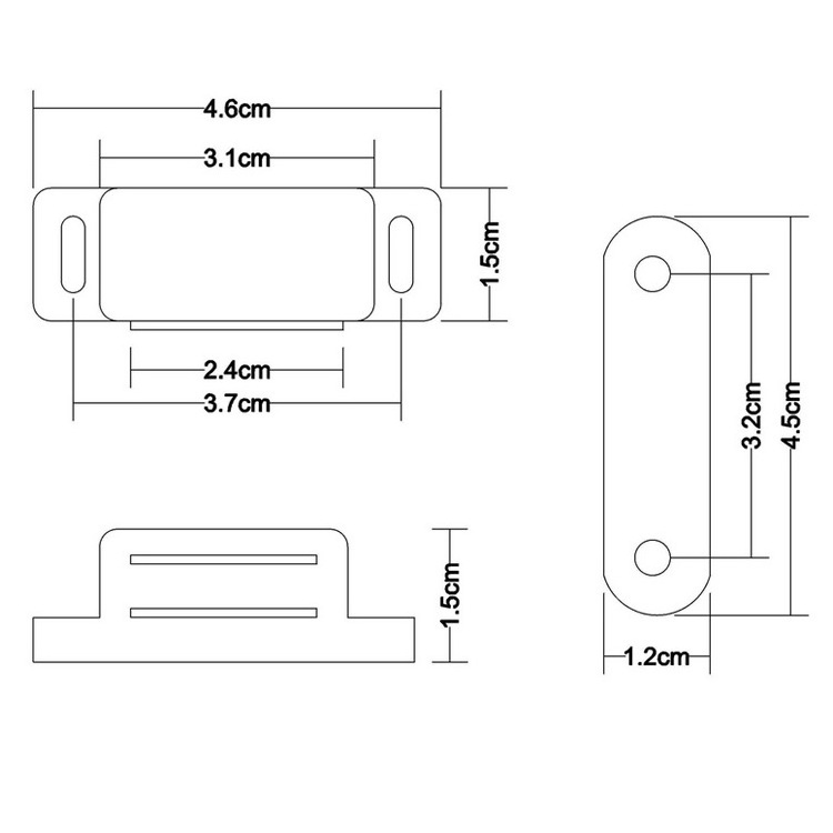 45*16*14mm ABS Plastic Magnetic Door Closer Latch for Kitchen /Cupboard Cabinet Door