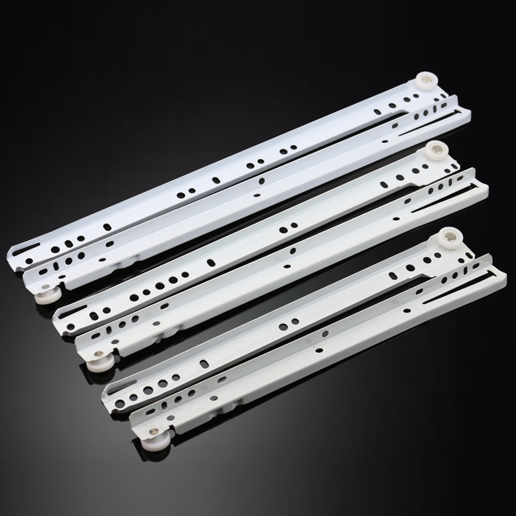 furniture bottom mount drawer slides Nylon Wheel 0.9 1.0 1.2 mm white brown black powder coated slide fgv roller drawer slide