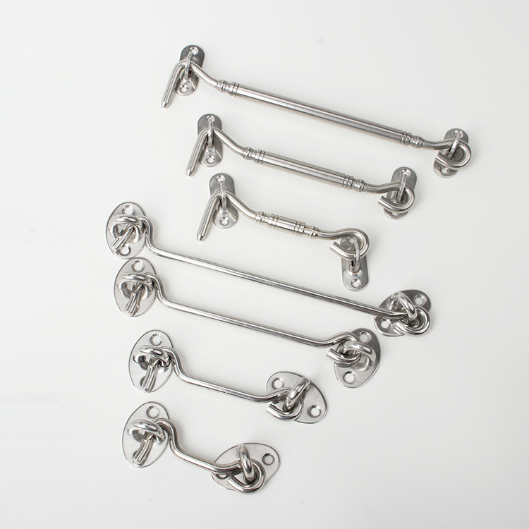 Wholesale 4 6 8 Inch Stainless Steel Privacy Hook and Eye Latch  Hook Lock for Sliding Barn Door