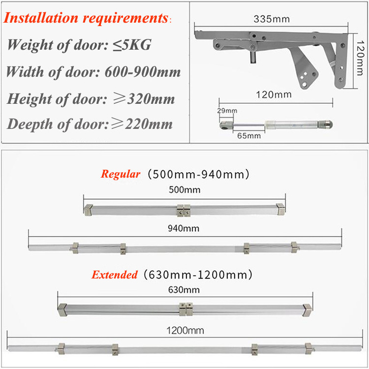 Furniture hardware soft closing cabinet support lift system hydraulic support kitchen lift up lifting system cabinet support