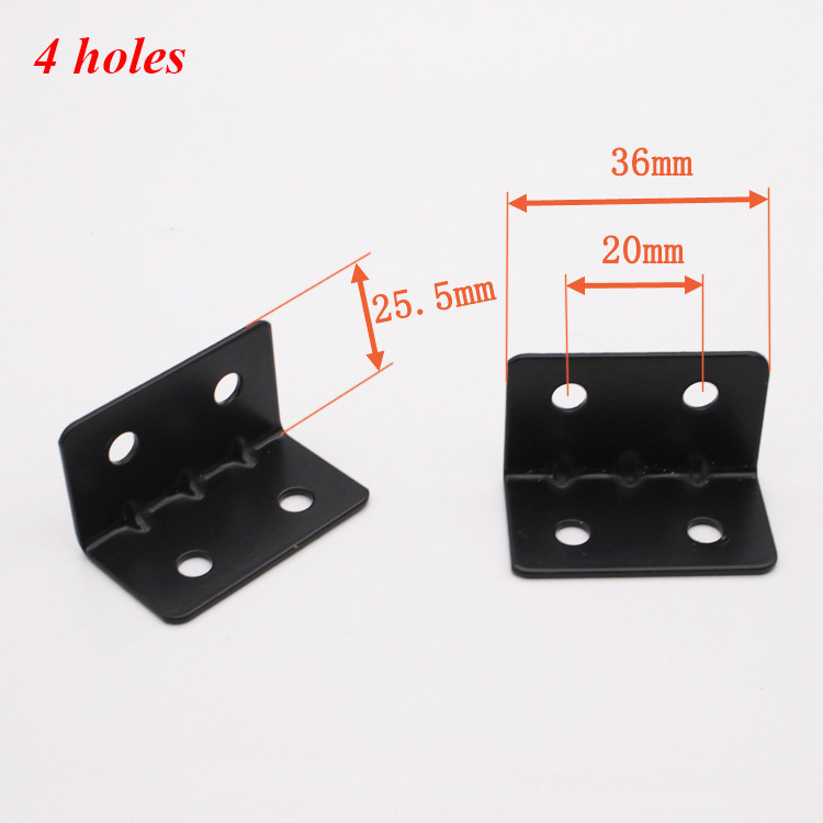 Wholesale 90 Degree Black Metal Table Bed Frame Shelf Bracket L Shape Wall Mounted Angle Iron Corner Bracket