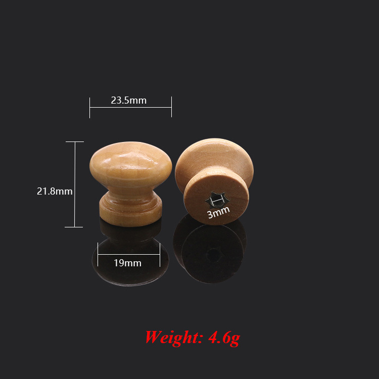 Diameter 23/17mm Round Wooden Cabinet Dresser Knobs Furniture Pull Handles Knobs for Drawer Cupboard