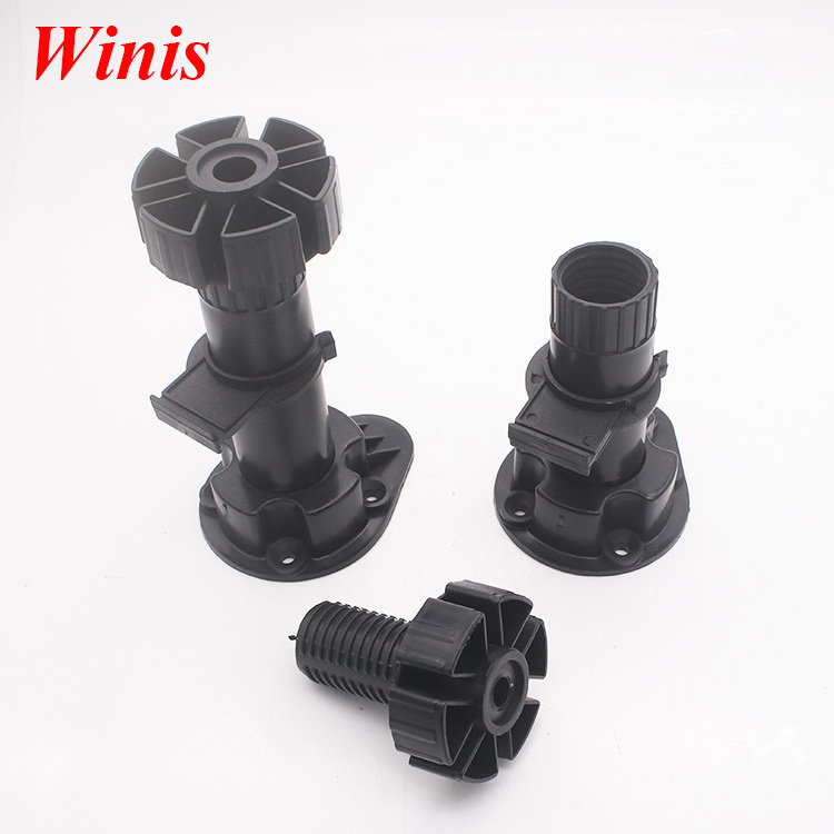 3.2/4/4.8/6 inch Adjustable Leveling Feet Leveling Feet Black Kitchen Cabinet Plastic Furniture Leg Black for Cabinet