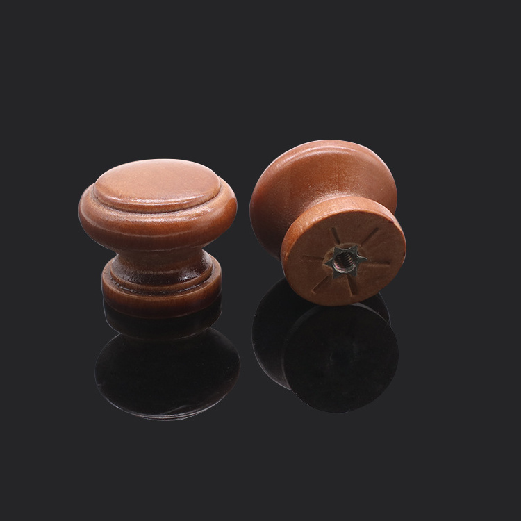 Diameter 23/17mm Round Wooden Cabinet Dresser Knobs Furniture Pull Handles Knobs for Drawer Cupboard