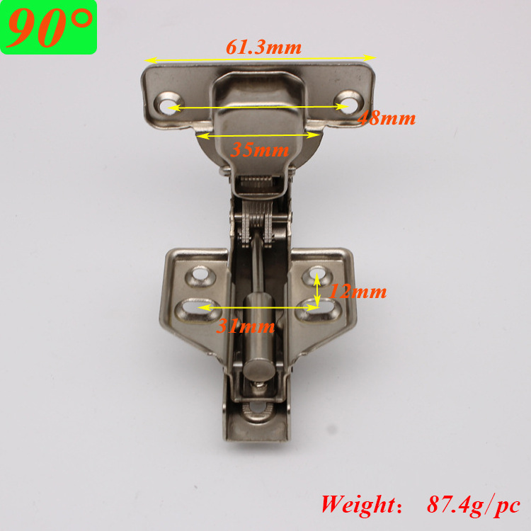 Cabinet Door Soft Closing 90/135/165 Degree Short-arm Inset Corner Hinge 35mm Hydraulic Hinges  for Cupboard Wardrobe Doors