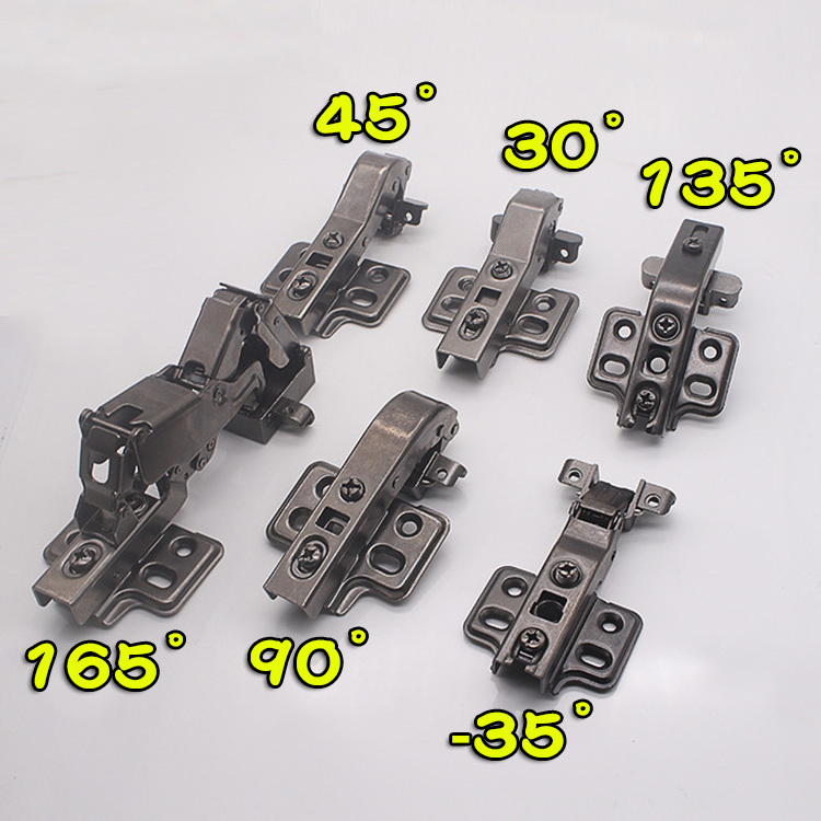 30 45 90 135 165 175 180 degree aluminum alloys frame door cabinet furniture hydraulic hinges soft closing concealed door hinge