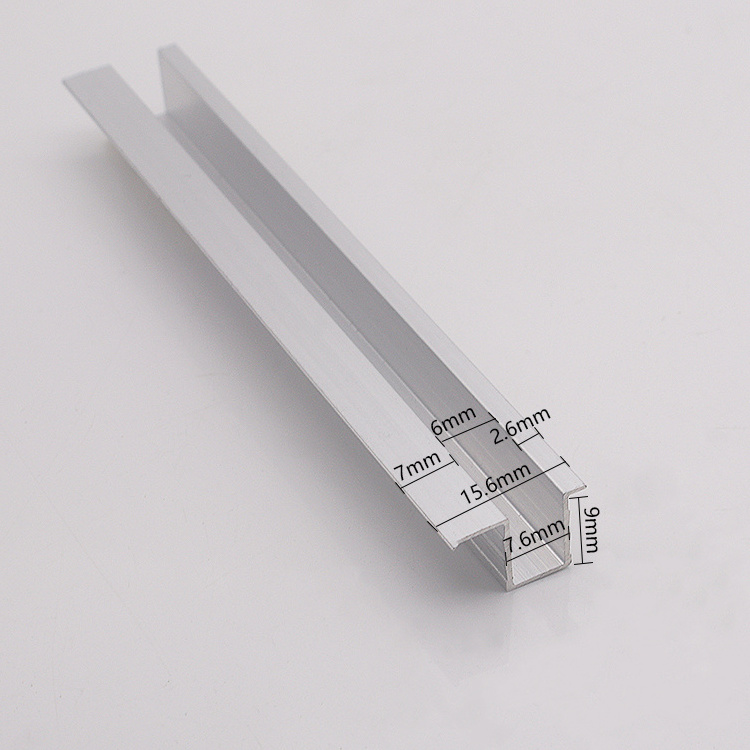 0.7/0.9mm thickness U Shape Aluminum Track for Furniture Cabinet Sliding Door/Aluminum Wardrobe Sliding Door Roller Track