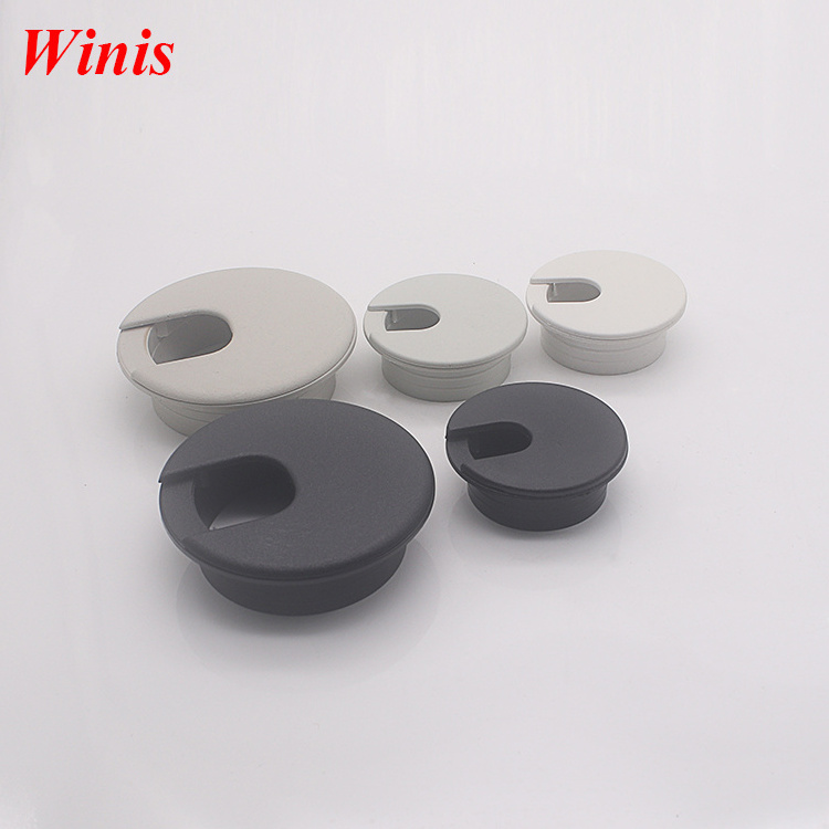 1.4 / 2 Inch Round Computer Desk Table Port Wire Cable Cord Organizer Hole Cover Grommet Office Black Desk Cable Grommet