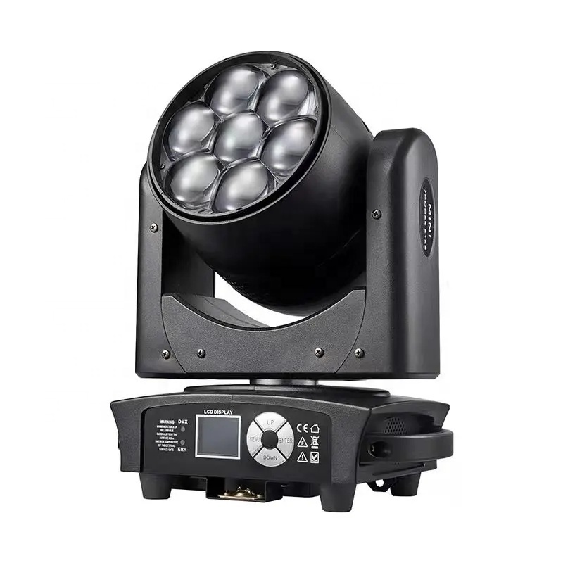 LED mini bee eye 7X40W RGBW 4in1 rotation len zoom wash beam moving head dj disco bar club ktv stage lighting