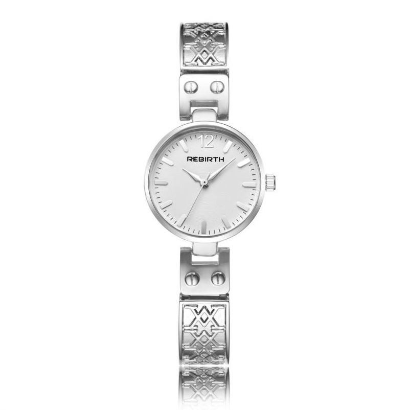 REBIRTH  206 fashion silver women quartz watch hot sale Stainless steel band Waterproof analog display character Casual watch