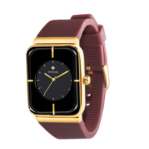 wwoor watch 8884M elegant shenzhen gents quartz watch low cost Silicone strap square  Simple Casual hand watch