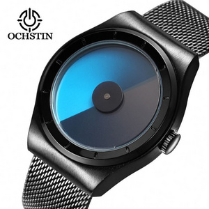 OCHSTIN  076  dropship China gents quartz watch stylish Mesh band Waterproof scrolling colour changing  Leisure watch