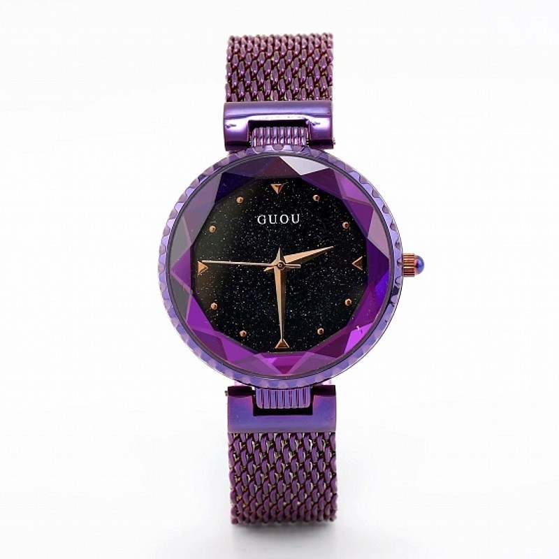 GUOU 66630 luxury rose gold female quartz watch comely Mesh Strap starry sky water resist vintage bracelet reloj watch